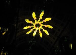 Image of immersive lights on the ceiling of the Great of St Georges Hall