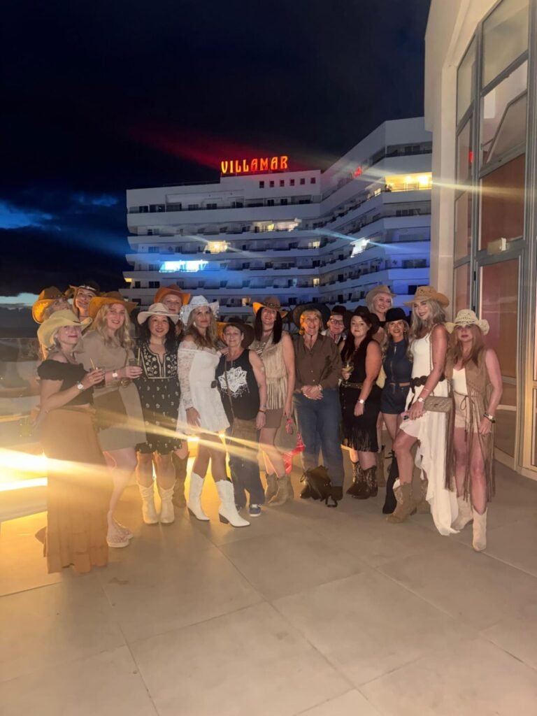 image of hen party dressed as cowgirls 