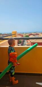 image of boy looking at the lanscape